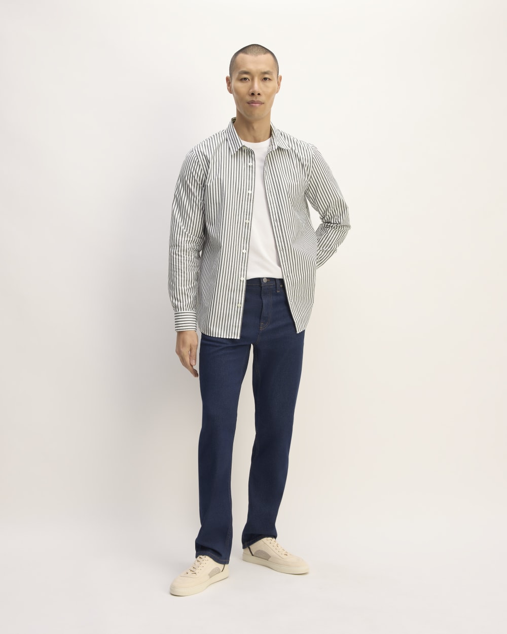 The Supima® Poplin Shirt | Optic White / Black