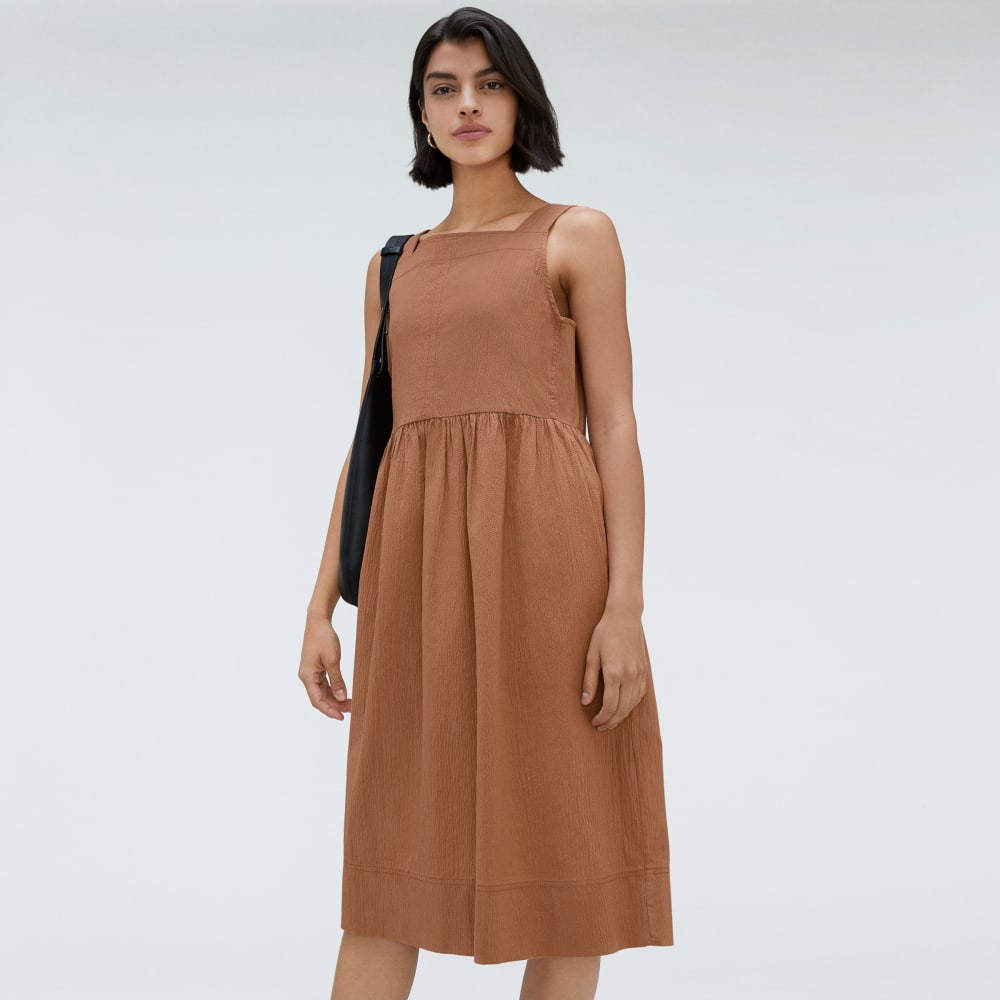 The Seersucker Midi Dress | Tawny Brown