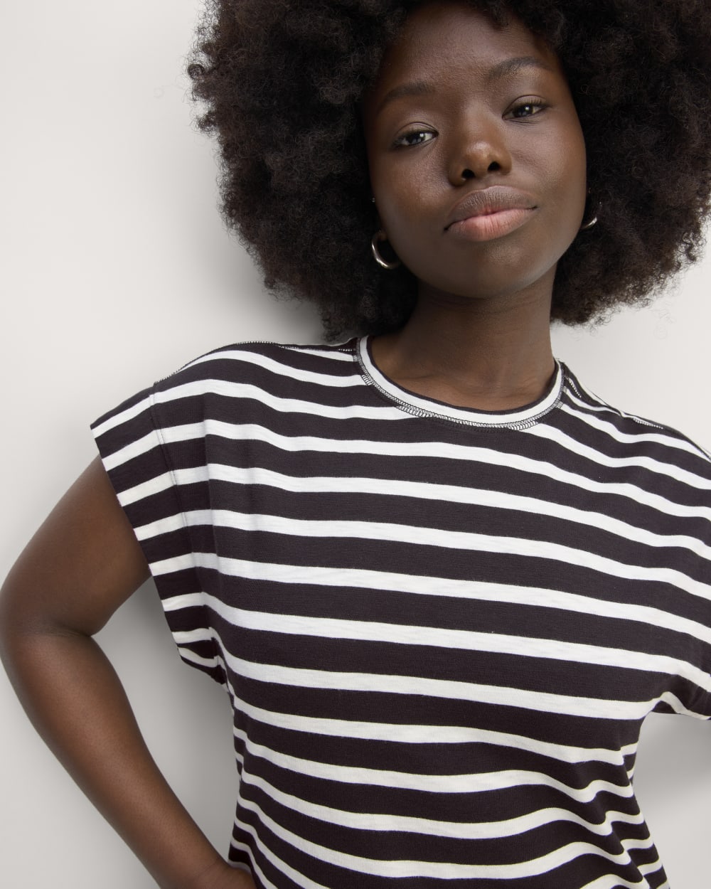 The Muscle Tee Midi Dress | Black / Bone