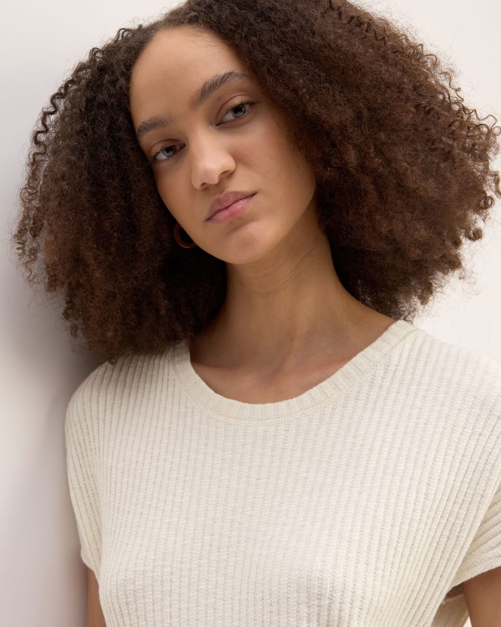 The Rib-Knit Cap-Sleeve Midi Dress | Bone