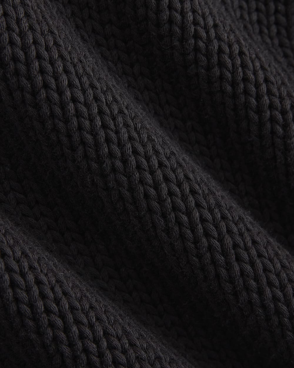 Oversized Cocoon Crew in Elevated Cotton | Black