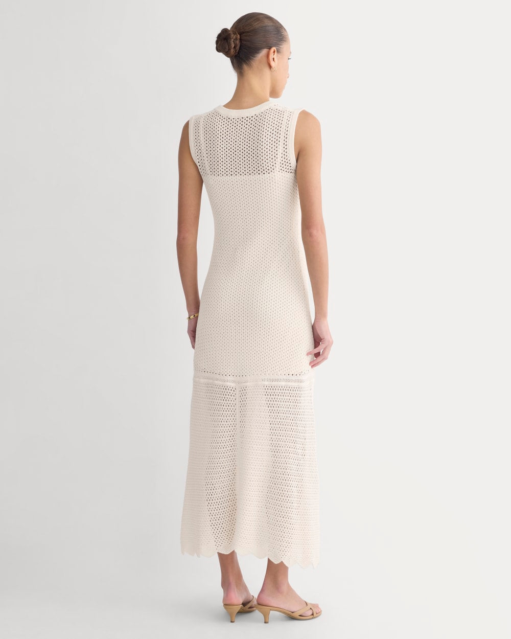 Lace Knit Maxi Sweater Dress | Bone