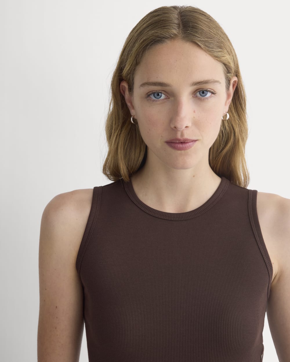 Luxe Rib Side Snap Tank | Coffee Bean