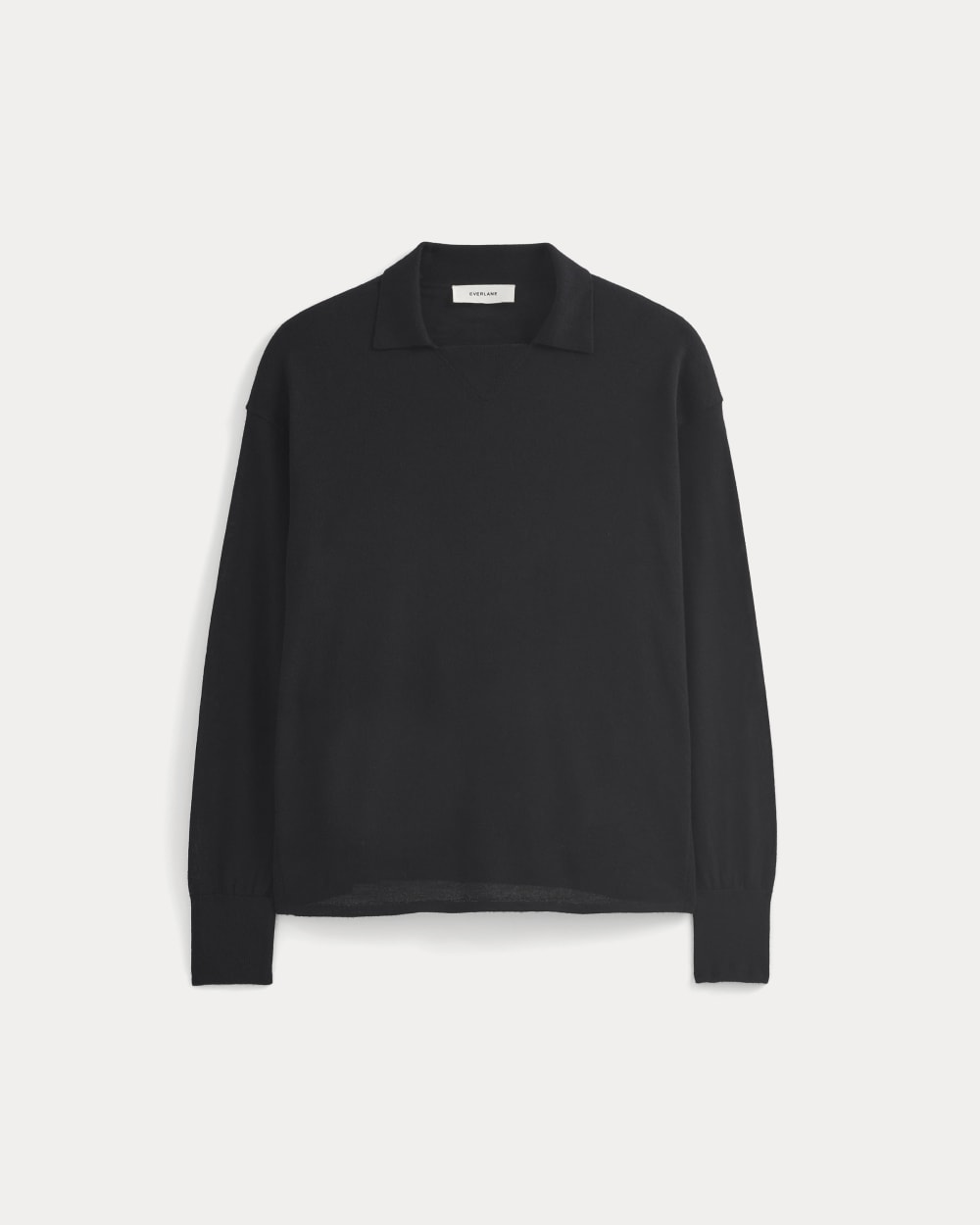 Oversized Polo in Ultrafine Merino | Black