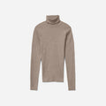 The Luxe Micro-Rib Turtleneck | Heathered Burnt Sugar
