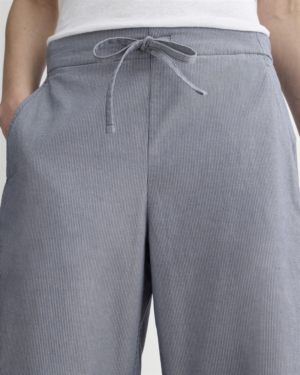 The Easy Barrel Pant | Dark Denim Pinstripe