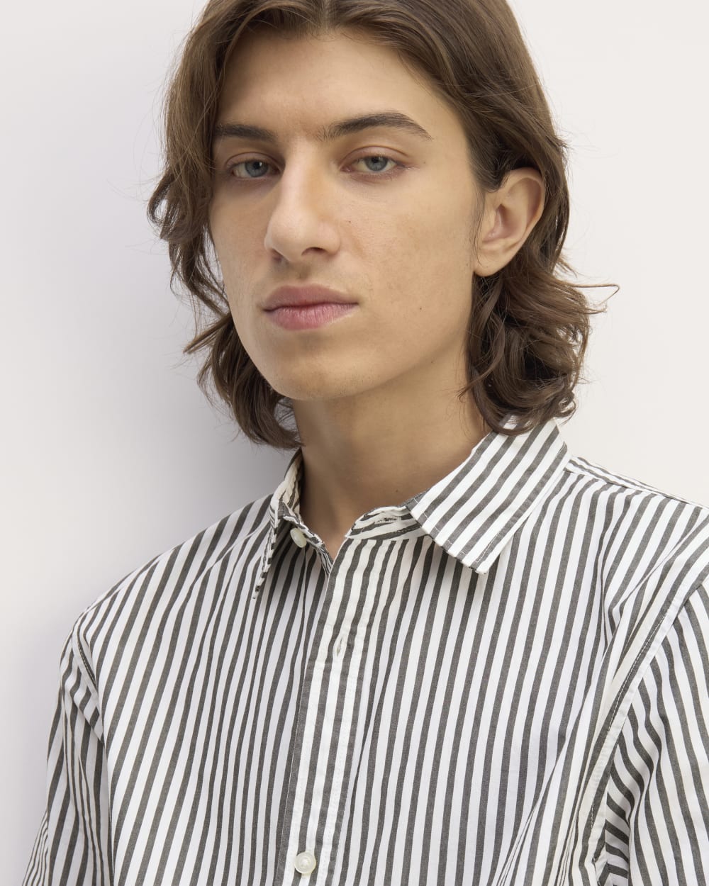 The Supima® Short-Sleeve Poplin Shirt | Optic White / Black