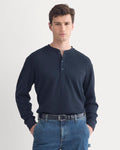 Thermal Henley in Cozy Waffle | Navy