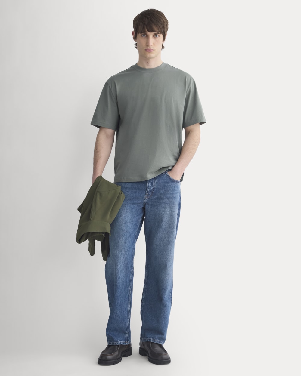 Archive Relaxed-Fit Cotton Crew | Agave Green