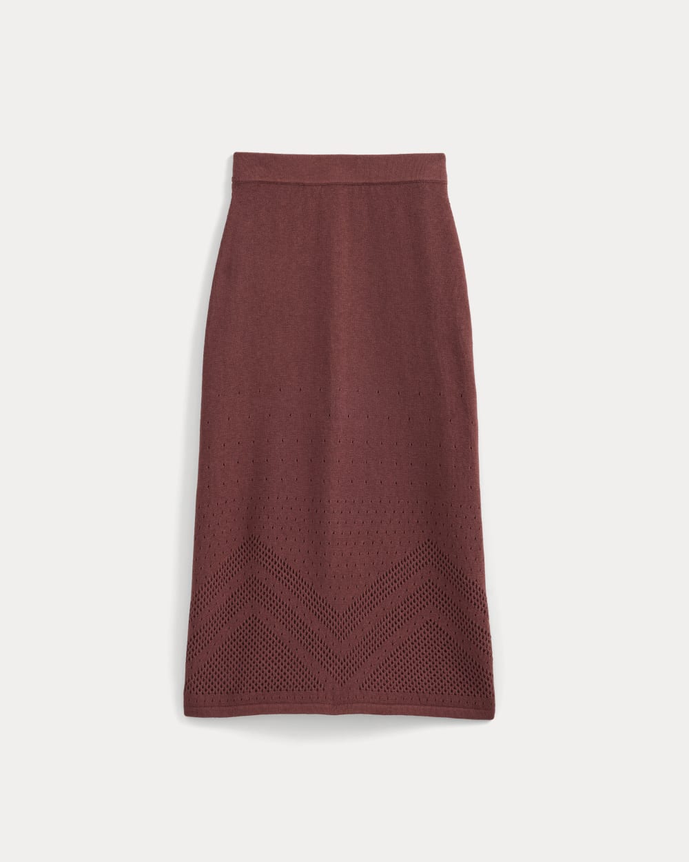 Lace-Knit Maxi Skirt | Henna Red