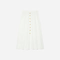 The Easy Button-Front Skirt | White