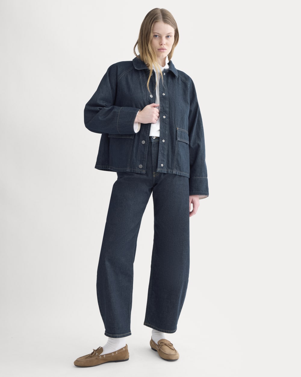 Cropped Denim Jacket | Garment-Dyed Indigo