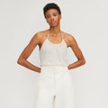 The Rib Soft Knit Halter Top | Bone