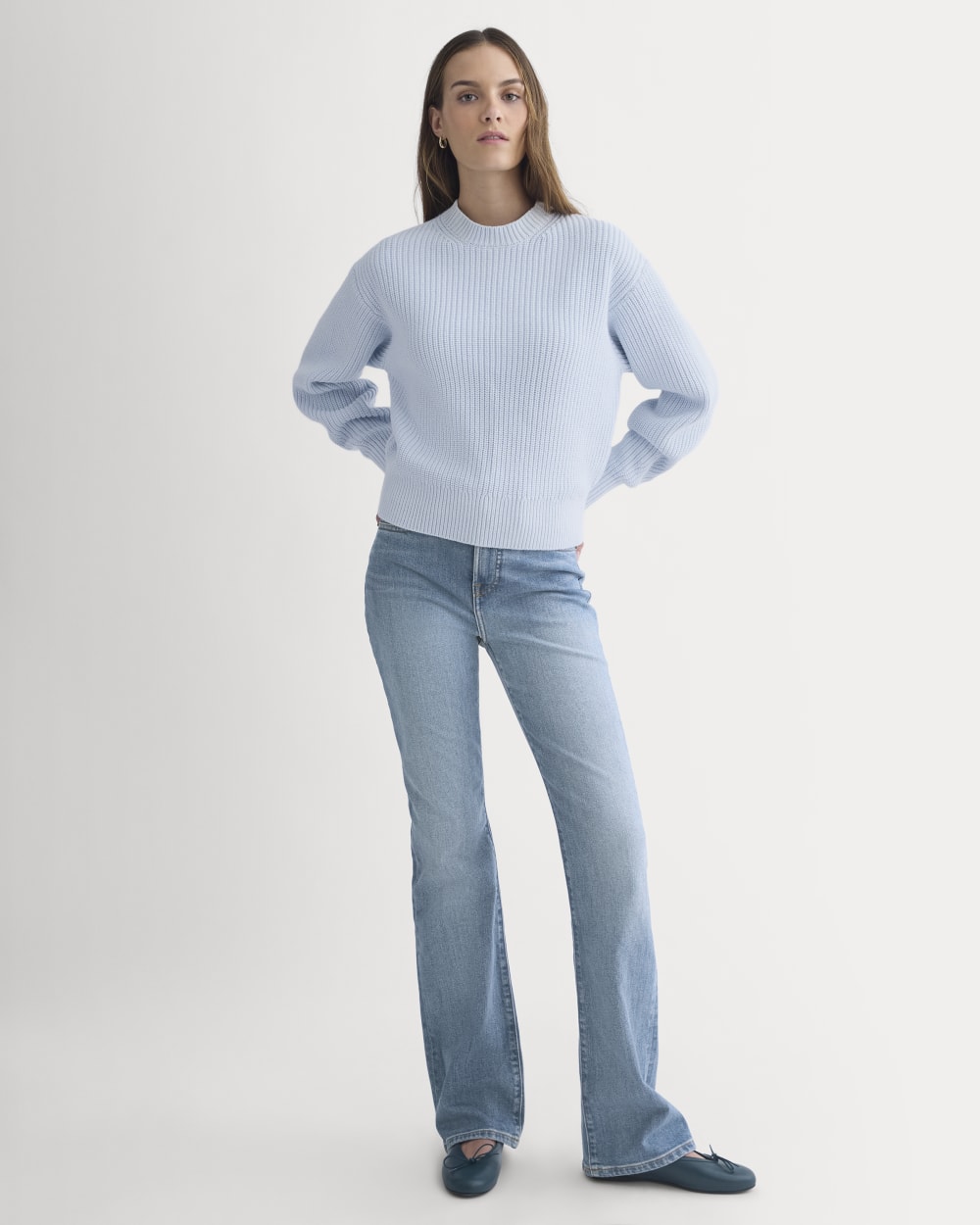Cropped Ribbed Crew in Everyday Cotton | Skywriting