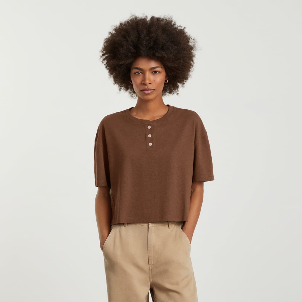 The Vintage Henley Hemp Tee | Espresso