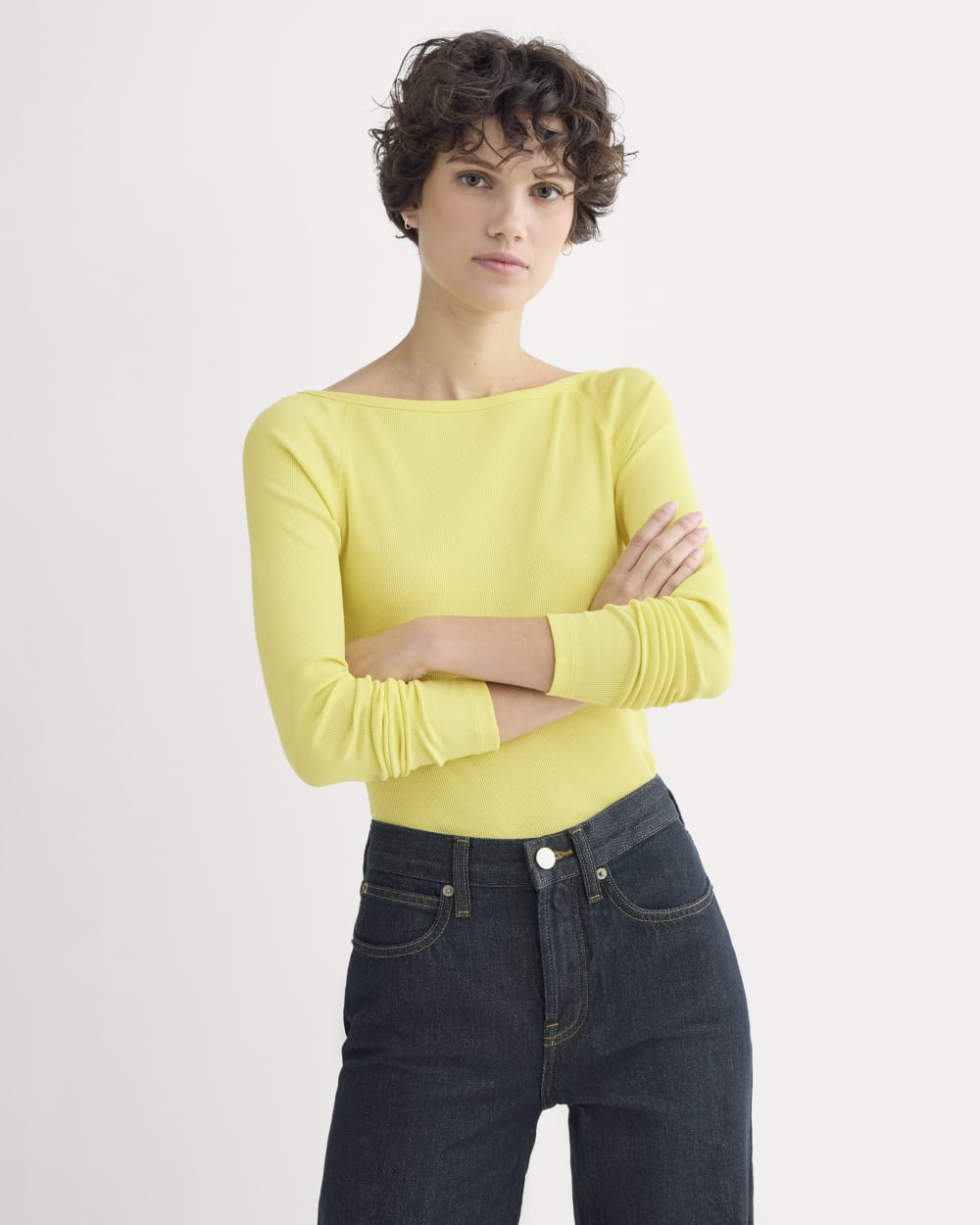 Luxe Rib Boatneck Top | Celandine