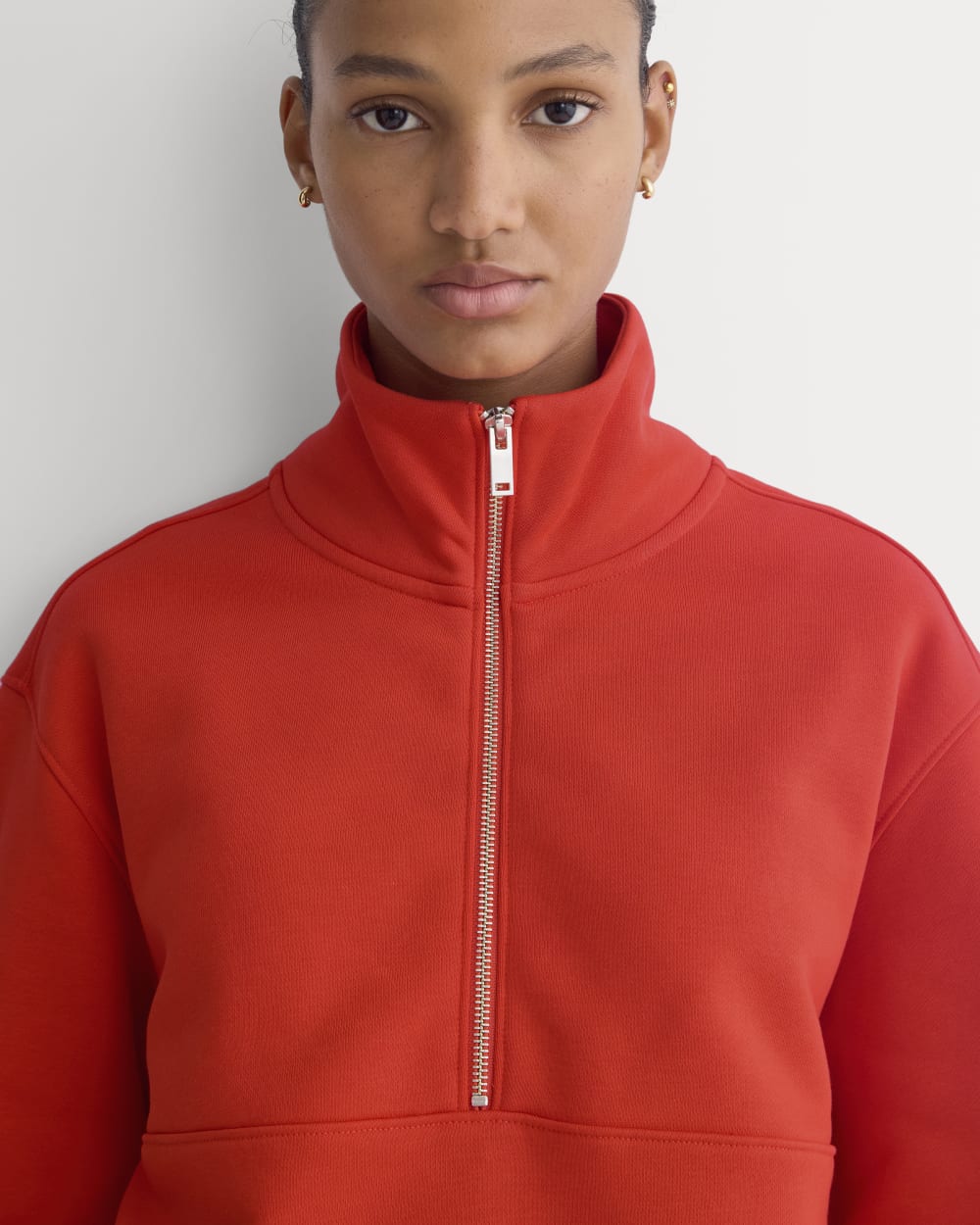 Luxe Fleece Half-Zip Sweatshirt | Fiery Red