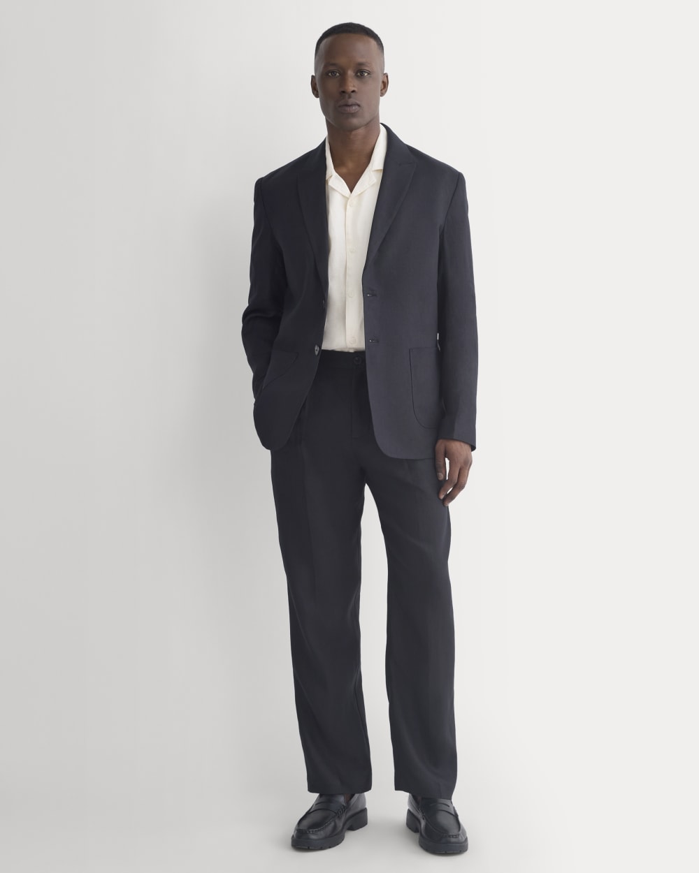 Soyeux Linen Linen Blazer | Black