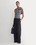 Wide-Leg Drawstring Pant in Linen | Black